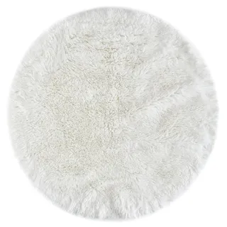 andiamo Kunstfell 4er Set Sitzkissen Alpa gemütliche Sitzunterlage 35mm Florhöhe weich und flauschiges Dekofell weiß 34 cm rund