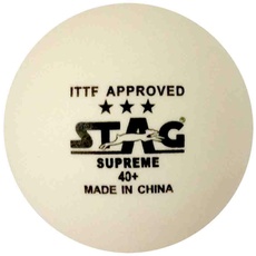 STAG 3 Star Supreme Tischtennisball aus Kunststoff, Weiß, 6 Stück