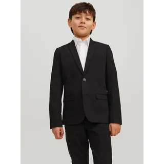 Jack & Jones Junior Sakko "JPRSOLAR stylisch, elastisch, pflegeleicht" unifarben, modisch, slim fit, Reverskragen, schwarz
