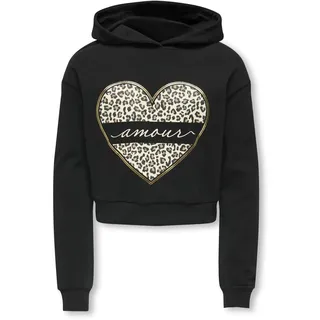 Only & Kids Damen Kogcooper Life Heart Ls Hoodie SWT Noos, Black, 122-128