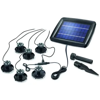 esotec LED Unterwasser-Strahler 6er-Set SUPER SPLASH | 6er Set LED-Spot | Bodenleuchte | Boden-Einbaustrahler | Teichbeleuchtung Solarstecker | Erdspieß Akku IP68 wasserdicht wetterfest 102150