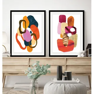 Bild QUEENCE "Harry", rosa (farbe rahmen: schwarz, farbe bild(er): rosa), B:40cm H:50cm, Acrylglas, Holz, Papier, Bilder, Bild, HD Premium Poster-Druck inkl. Holzrahmen