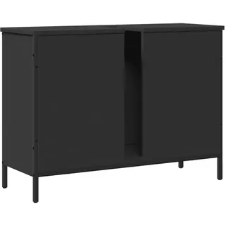 vidaXL Waschbeckenunterschrank Schwarz 80x30x60 cm Holzwerkstoff - Schwarz