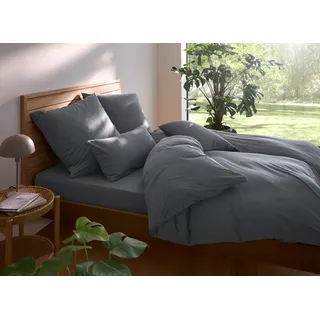 OTTO home Bettwäsche "Valje" 2 Stk. NEUHEIT: ab Größe 135x200 cm, Jersey Qualität in Melange-Optik, anthrazit
