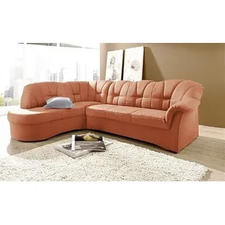 DOMO collection Eckcouch Kunstleder 2-Sitzer Terrakotta