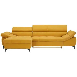 Stylife Ecksofa , Gelb , Textil , Uni , Ottomane links, L-Form , 297x171 cm , Bettkasten erhältlich, Stoffauswahl, seitenverkehrt erhältlich, Bettfunktion erhältlich, Hocker erhältlich, Rückenfutter , Wohnzimmer, Sofas & Couches, Wohnlandschaften, Ecksofas