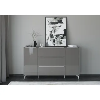 Set One by Musterring Sideboard "Reno", 1 Stk. tlg. Mit Winkelfuß in diversen Farben, 109 cm Höhe & Farbauswahl, anthrazit matt lack, glas anthrazit glanz),