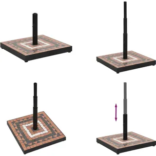 vidaXL Sonnenschirmständer Terrakotta und Weiß Quadratisch 12 kg - Sonnenschirmständer - Sonnenschirm Ständer - Schirmständer - Sonnenschirm Gewicht - Braun