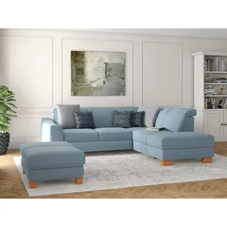 sit&more Ecksofa Dundee L-Form Federkern 2-Sitzer Blau