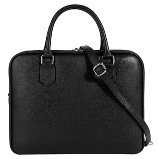 Cluty Aktentasche echt Leder, Made in Italy, schwarz,