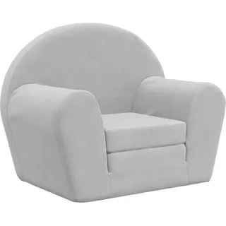 vidaXL Schlafsofa für Kinder Hellgrau Weich Plüsch - Grau