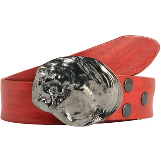 Rettungsring Gürtel Ledergürtel, mit austauschbarer Schließe »Auster Muschel Schwarz«, rot