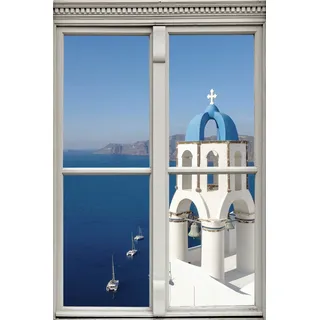 queence Wandsticker »Meer« Wandsticker, Wandbild, selbstklebend, 3D, Fenster, blau