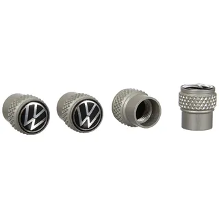 Volkswagen Ventilkappen 000071215E mit VW-Logo für Aluminiumventile, Silber, Universell