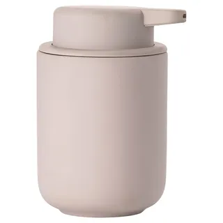 Zone Denmark Ume Seifenspender für Flüssigseife, Steingut/Keramik mit Soft Touch-Beschichtung, Skandinavisch im Design, 250 ml, Höhe 12,8 cm, Nude