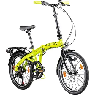 Klappfahrrad Klapprad 20 Zoll 16kg 6 Gang Faltrad Agon Parklane 150-185 cm grün