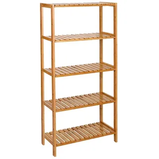 Songmics Badregal 5 Ebenen 60 cm x 26 cm x 130 cm Naturfarben