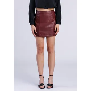 Lederrock FREAKY NATION "Skirt-FN", Damen, Gr. L(40), beere, Oberstoff: 100% Leder; Futter: 100% Polyester, Röcke Lederrock
