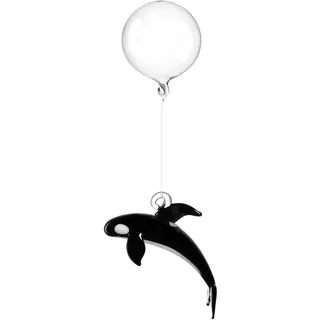 Leonardo Mare Aquarium-Dekoration aus Glas, schwimmender Deko Orca für die Vase, Fisch Tank Ornament, schwarz, 4 x 8 x 3,4 cm (HxBxT), 059062