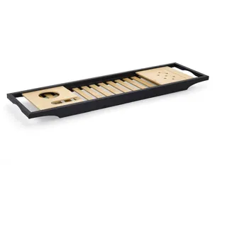 Badregal Bambus 70/20/3,5 cm , Schwarz , Naturmaterialen , 20x3.5x70 cm , Badezimmer, Badezimmerregale, Badregale