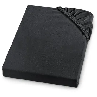 sleepling Biber Spannbetttuch, Feinbiber Spannbettlaken, Made in Germany, 100% Baumwolle, Matratzen bis 23 cm Höhe, Rundum Gummizug, Ökotex, waschbar 60 Grad, 120 x 200, anthrazit