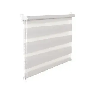 Doppelrollo Duorollo 80 cm breit 150 cm lang grau inkl. Seilzug Fensterrollo Klemmrollo Jalousie - Grau