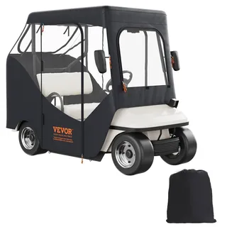 Vevor Golfwagen Regenabdeckung Golfwagenabdeckung 1495 x 1230 mm, 600D wasserdichte, tragbare Aufbewahrungsabdeckung passend für 2-Sitzer-Golfwagen
