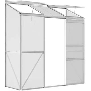 Outsunny Gewächshaus Aluminium Silber Polycarbonat 6 mm 1,37 m2