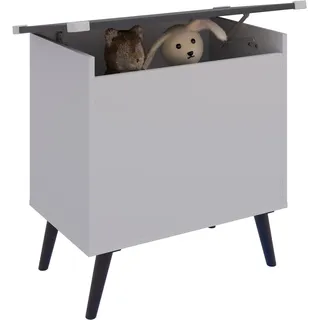 Sitztruhe VCM "Holz Sitztruhe Sitzbank Truhe Kiste Bosula L", grau (weiß, anthrazit), Obermaterial: 100% Holz Wood., Sitzbänke, Sitztruhe