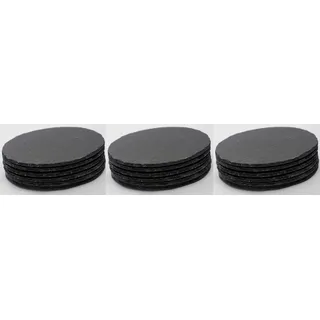 Novaliv 18x Schieferplatte klein rund 10cm Sushi Platte Steinteller Schieferplatten Set Schiefer Servierplatten schmall Kerzen Teller
