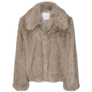 VERO MODA Damen Vmaudrey Short Fake Fur Jacket PRM Kurzjacke, Silver Mink, S