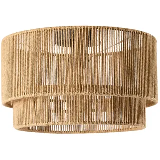 draadwerk® Deckenleuchte String | Deckenleuchte aus 2 Lampenschirmen, Natur, Modern Skandinavisch/Boho, für Wohnzimmer, Esszimmer, Schlafzimmer, 40cm Durchmesser | Fillia