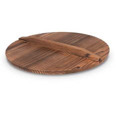 Craft Wok Deckel für 14-Zoll-Woks (35-36 cm) Traditioneller Holz-Flachdeckel Asiatisches Kochgeschirr / 732W323-14in