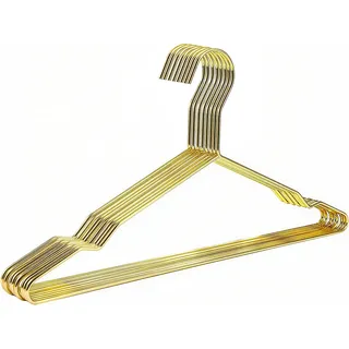 Qualsen Metall Kleiderbügel, Platzsparende Edelstahl Kleiderbügel, Draht für Anzug T-Shirt Hemd Jacke Kleid Hose (42 cm, 10 Stück)