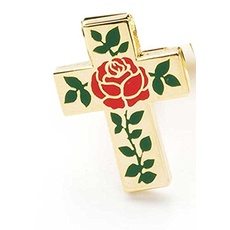 THE MASONIC COLLECTION Vergoldetes Rosen-Croix-Abzeichen, trendig und leicht, Geschenk-Accessoire für Freimaurer, Rose