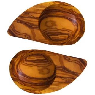 BZB Kleine Schüsseln aus Olivenholz, Ying-Yang-Dipping/Tapas/Sauce/Snack/Knabbereien – Set mit 2 – 12,5 cm
