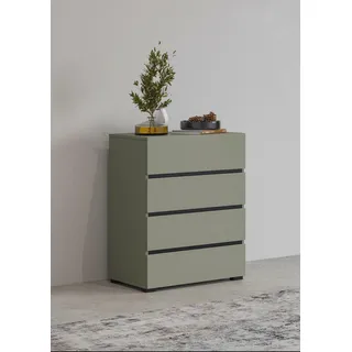 INOSIGN Kommode »Cross,Breite 60 cm, moderne grifflose Sideboard,4 Schubkästen«, Schubladenschrank mit viel Stauraum, Flur Highboard, weiß