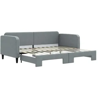 vidaXL Tagesbett Ausziehbar Hellgrau 90x200 cm Stoff - Grau