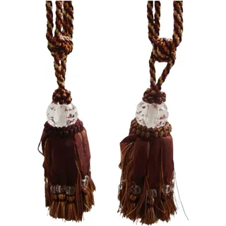 Raffhalter Vorhanghalter Gardinenhalter Kordel Troddel Quaste L 17 cm 2er Set