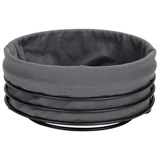 Justinus Brotkorb , Anthrazit, Schwarz , Textil , rund , 10.7 cm , Geschirr, Tischkultur & Serviergeschirr, Brotkörbe