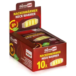 THERMOPAD Nackenwärmer – DAS ORIGINAL: 10x Wärmepflaster für 8 Stunden Wärme I Sofort einsatzbereite Wärmeauflage mit extra warmen Heatpads – Heizkissen als Schulterwärmer oder Nierenwärmer