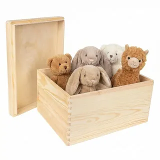Creative Deco XXL Große Holzkiste mit Deckel | 40x30x22 cm (+/-1cm) | Weihnachten Holztruhe Erinnerungsbox Baby Holzbox mit Deckel Kasten | Für Dokumente, Spielzeuge, Ostern | ROH & UNGESCHLIFFEN