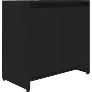 Badezimmerschrank Schwarz 60x33x61 cm Holzwerkstoff - Schwarz