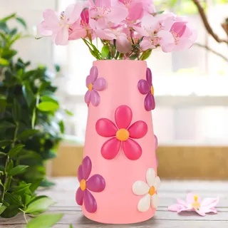 GUGUGO Pastellblumen-Vase, Regenbogen-Funky-Mushroom-Deko, einzigartige Bunte dekorative, eklektische Blumenvase für Tischdeko, süße Zimmerdeko im Aesthetic-Stil (D), 20,3 cm hoch