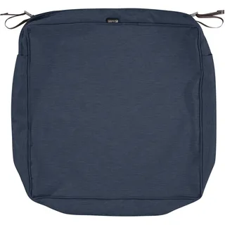 CLASSIC ACCESSORIES Montlake Wasserabweisender Sitzkissenbezug, rechteckig, für den Außenbereich, Terrassenmöbel, Stuhlkissen, 53,3 x 48,3 x 12,7 cm, Indigoblau meliert, Terrassenmöbel-Kissenbezüge
