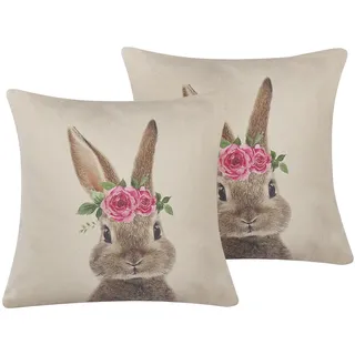 Beliani Tulipa Dekokissen 45 x 45 cm Taupe