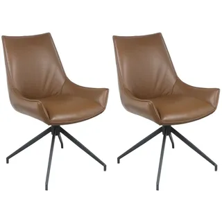 Home Affaire Esszimmerstuhl Firenze Leder braun/schwarz 2er Set
