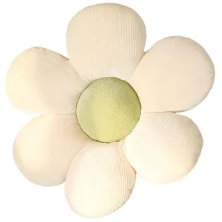 LATRAT Blumenboden Kissen Tatami Blumenförmiges Dekor, Sitzkissen Boden Aesthetic Zimmer Deko Bedroom, Cute Pillow, Plüsch-Bodenkissen für Schlafzimmer, Sofa, Stuhl, Weiß und Grün, 40 x 40 cm