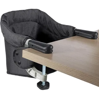 Tischsitz Faltbar Baby Hochstuhl Sitzerhöhung Stuhlsitz mit Transportbeutel, Ideal für zu Hause und Unterwegs(Schwarz)