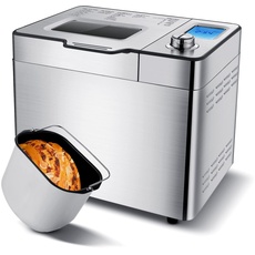 Brotbackautomat,Nictemaw Brotbackmaschine Automatischer 25 Programme,Kapazität 500 g / 750 g / 900 g LCD, programmierbar für Brotbackautomat, 13 h Timer, für Brot, Kekse, Teig